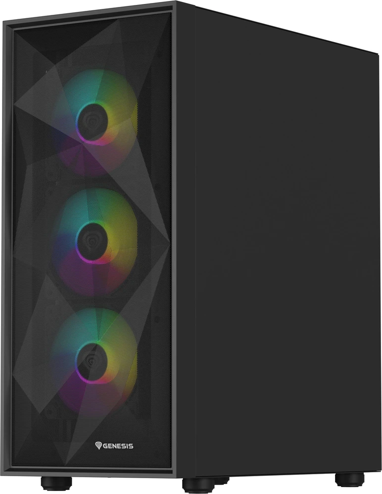 NATEC Genesis PC Case Diaxid 605 juodas ARGB