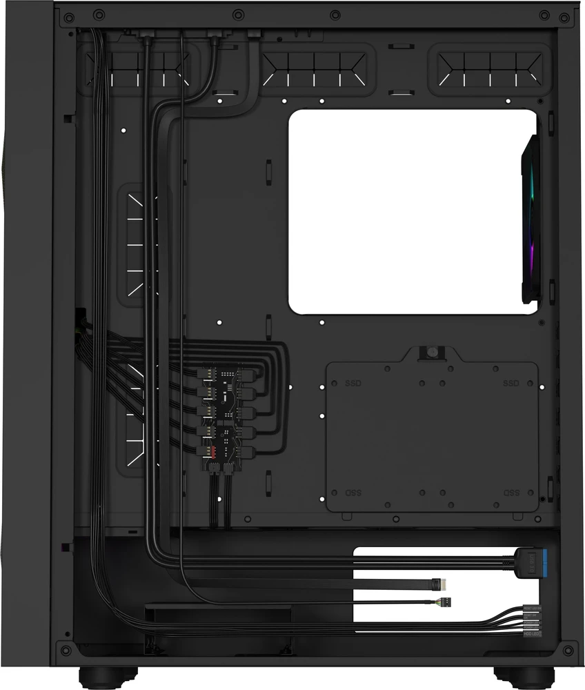 NATEC Genesis PC Case Diaxid 605 juodas ARGB