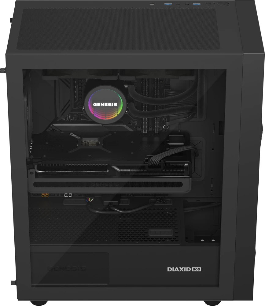 NATEC Genesis PC Case Diaxid 605F juodas