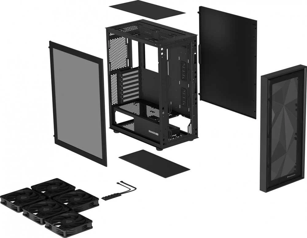 NATEC Genesis PC Case Diaxid 605F juodas