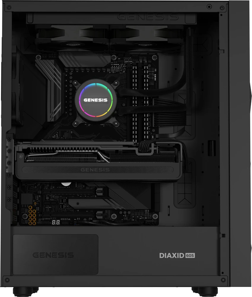 NATEC Genesis PC Case Diaxid 605F juodas