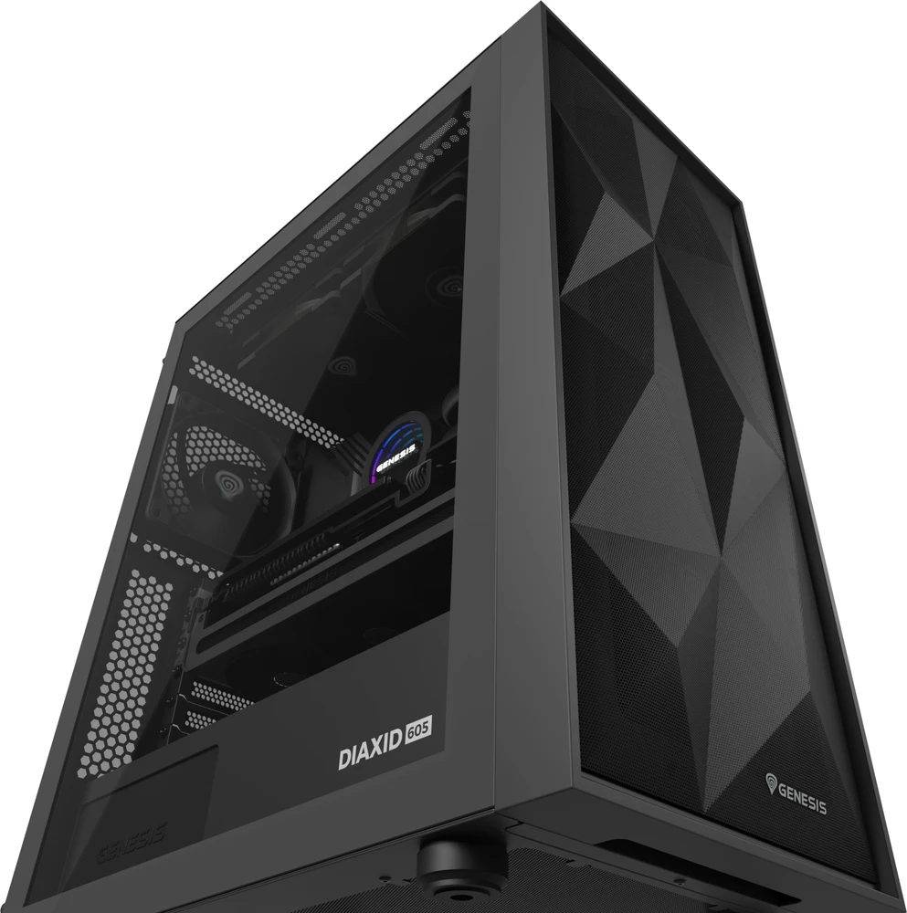 NATEC Genesis PC Case Diaxid 605F juodas