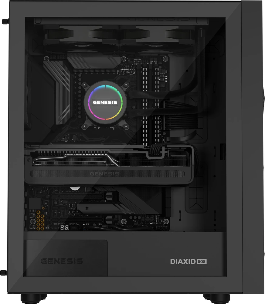 NATEC Genesis PC Case Diaxid 605F juodas