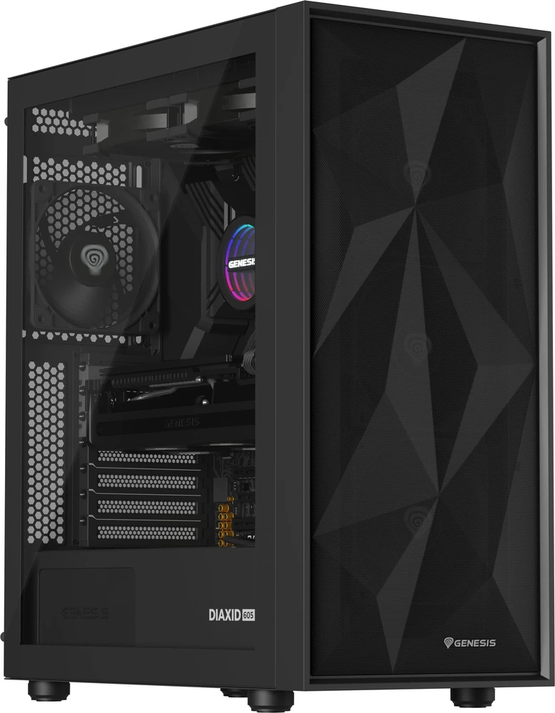 NATEC Genesis PC Case Diaxid 605F juodas
