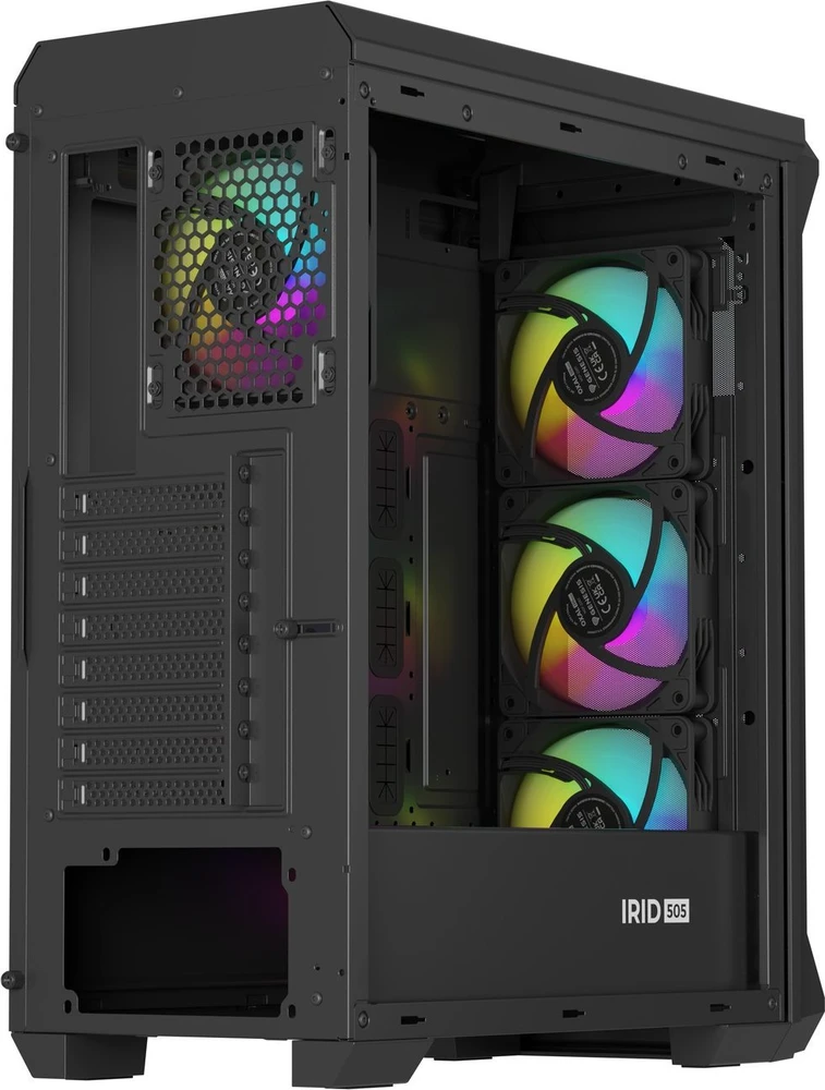 Genesis | PC korpusas | IRID 505 ARGB | Midi-Tower | Juodas