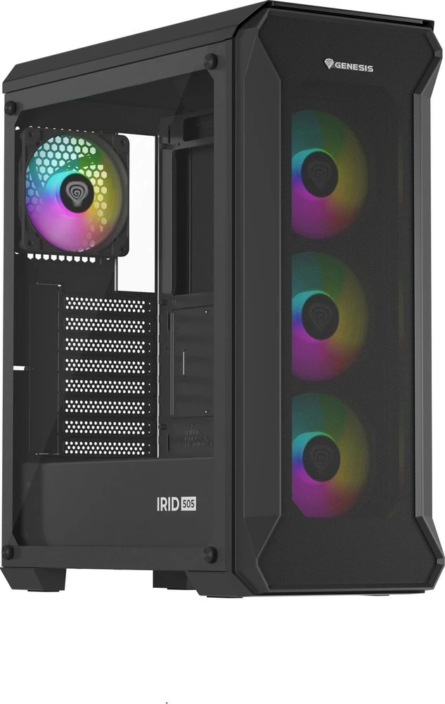 Genesis | PC korpusas | IRID 505 ARGB | Midi-Tower | Juodas