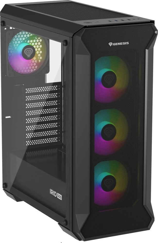 Genesis | PC korpusas | IRID 505 ARGB | Midi-Tower | Juodas