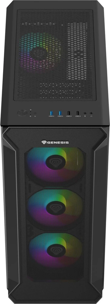 Genesis | PC korpusas | IRID 505 ARGB | Midi-Tower | Juodas