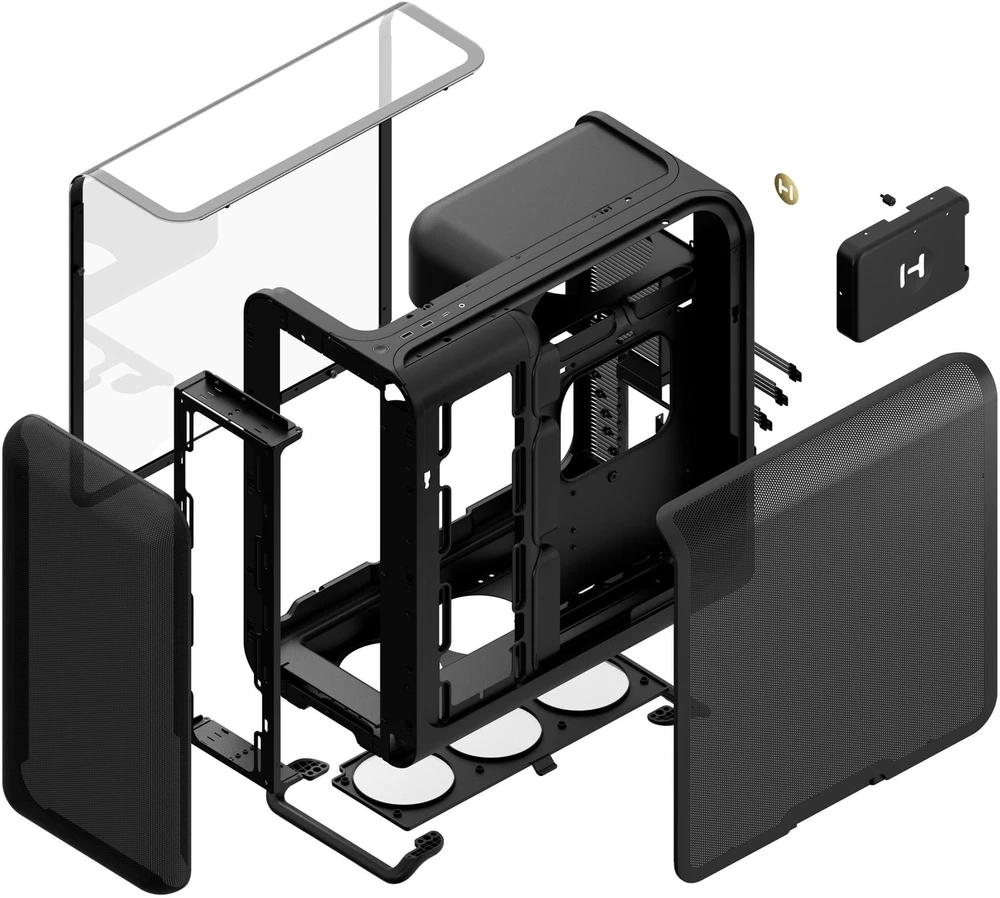 HYTE X50 Midi Tower – Pitch Juodas