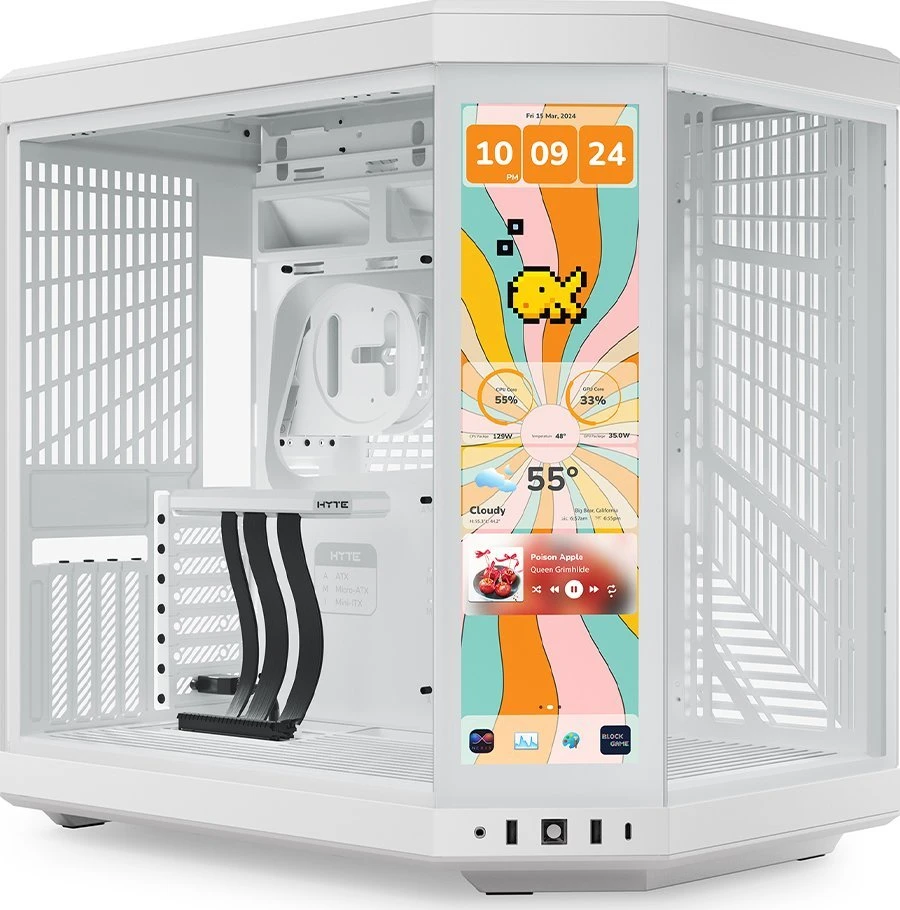 „Hyte Y70 Midi Tower Touch Infinite“ – balta