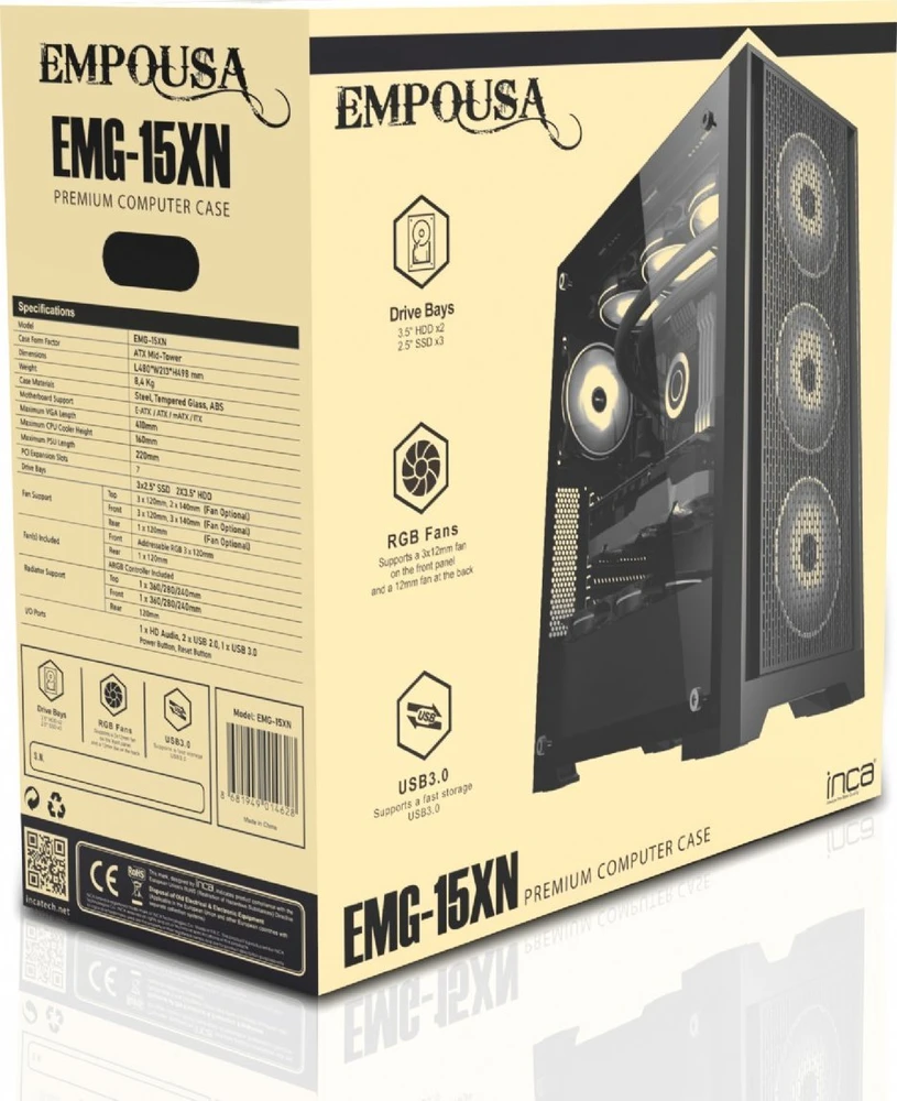 Obudowa Inca EMG-15XN Juodas