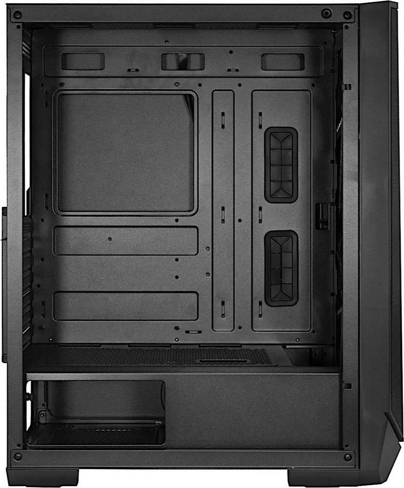 „Inter-Tech IT-3503 Airstream“, bokšto formos korpusas - juodas, grūdintas stiklas