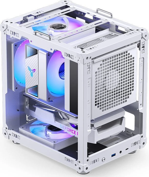 Jonsbo C6 PC-kompiuterio korpusas, Mini-Tower, ITX, mit Tragegriff – baltos spalvos