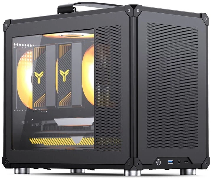 Jonsbo C6 MAX PC-kompiuterio korpusas, Mini-kompiuterio korpusas, Micro-ATX, Tempered Glass – juodos spalvos