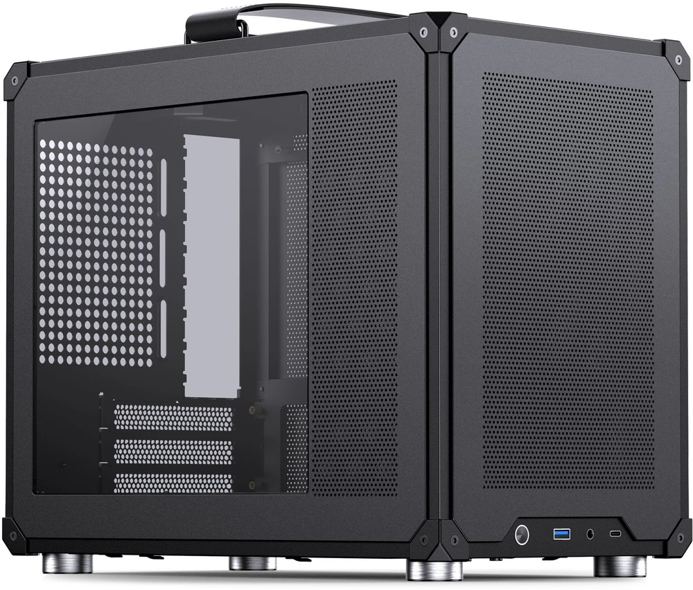 Jonsbo C6 MAX PC-kompiuterio korpusas, Mini-kompiuterio korpusas, Micro-ATX, Tempered Glass – juodos spalvos