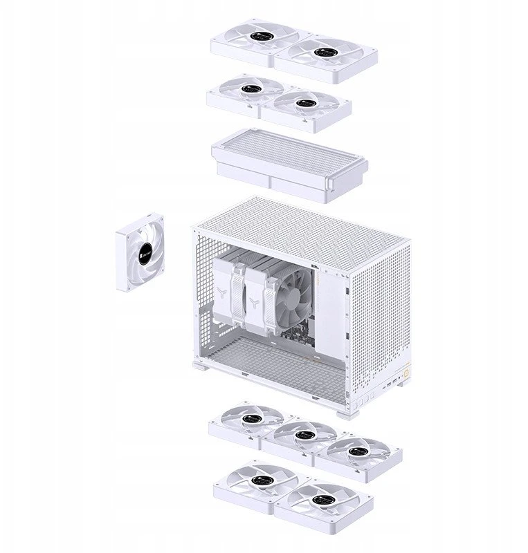 Jonsbo D32 PRO Baltas kompiuterio korpusas, mini korpusas, mATX, grūdintas stiklas – baltas