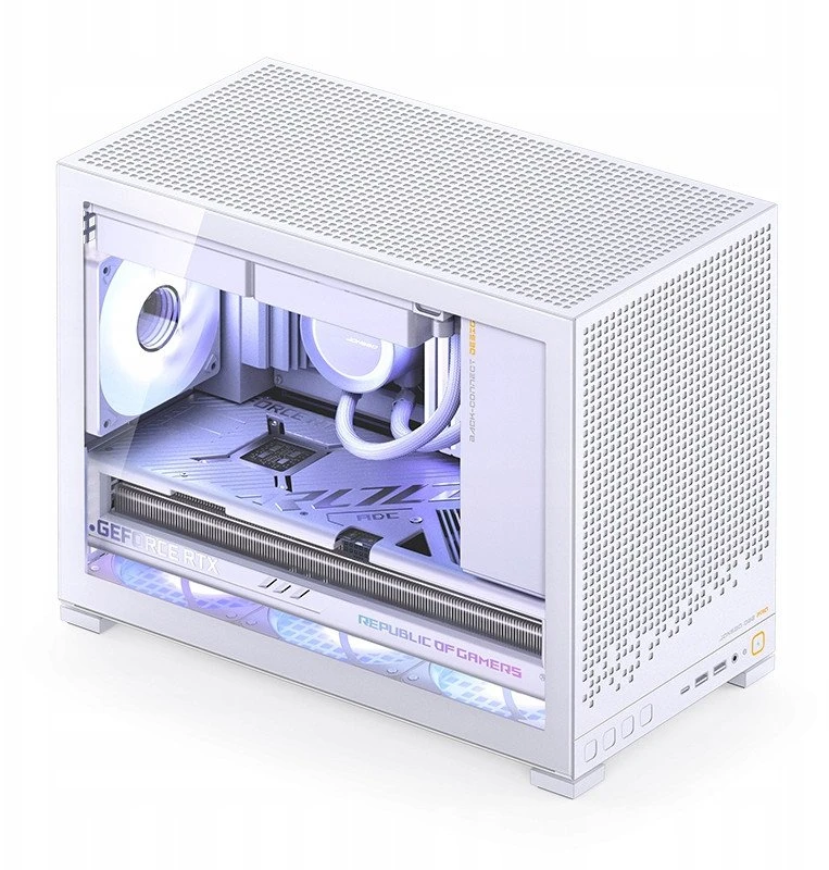 Jonsbo D32 PRO Baltas kompiuterio korpusas, mini korpusas, mATX, grūdintas stiklas – baltas