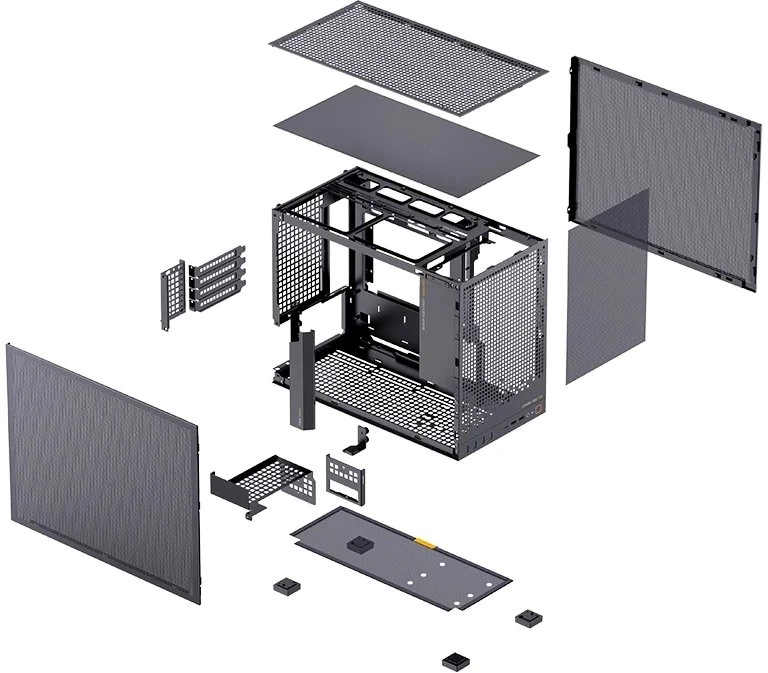 Jonsbo D32 PRO Mesh PC case, mini case, mATX – juodas