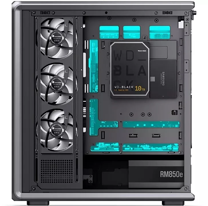 Jonsbo D401 PC-case, Midi Tower, ATX, Tempered Glass - juodas