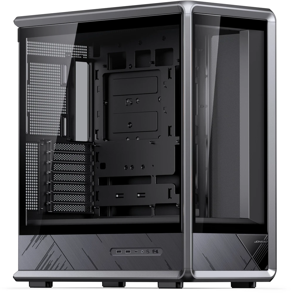 Jonsbo D401 PC-case, Midi Tower, ATX, Tempered Glass - juodas