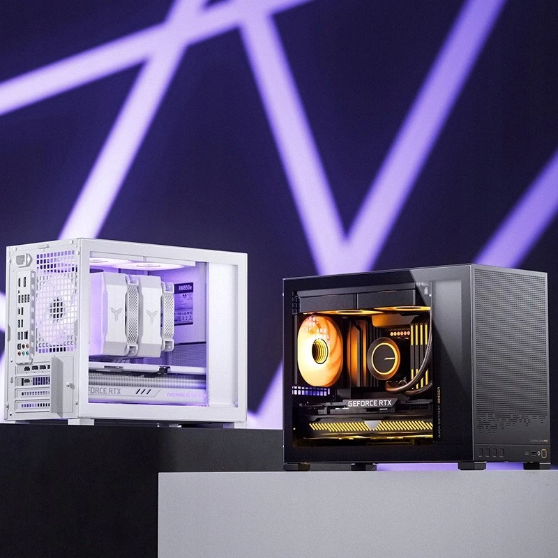Jonsbo D32 STD Baltas PC-kompiuterio korpusas, Mini-kompiuterio korpusas, mATX, Tempered Glass – baltos spalvos
