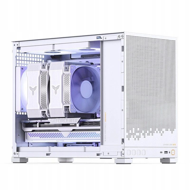 Jonsbo D32 STD Baltas PC-kompiuterio korpusas, Mini-kompiuterio korpusas, mATX, Tempered Glass – baltos spalvos