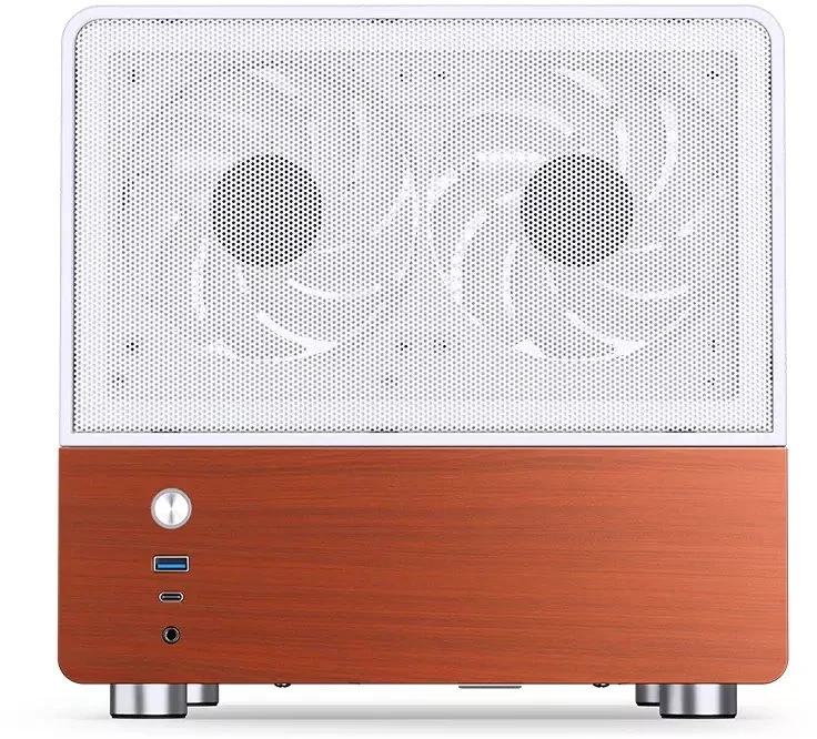 Jonsbo V12 kompiuterio korpusas, mini bokštas, Micro-ATX – baltas