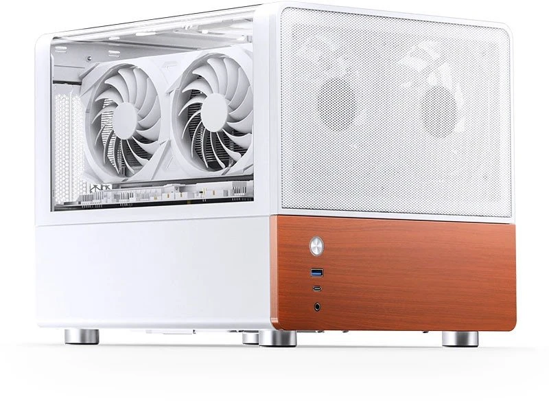 Jonsbo V12 kompiuterio korpusas, mini bokštas, Micro-ATX – baltas