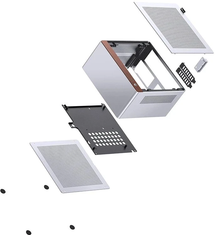 Jonsbo NV10 PC kompiuterio korpusas, Mini-kompiuterio korpusas, ITX – sidabro spalvos