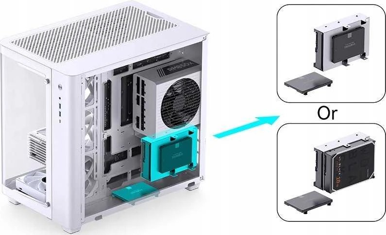 Jonsbo TK-3 – ATX-kompiuterio korpusas, baltos spalvos