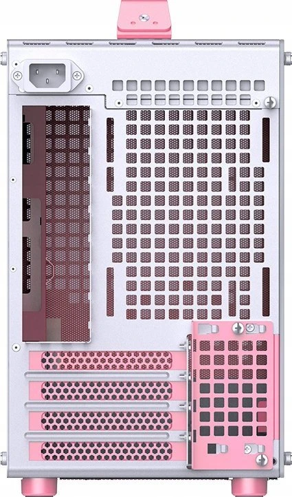 Jonsplus Z20 Micro-ATX kompiuterio korpusas, mit Tragegriff – baltos spalvos/pink