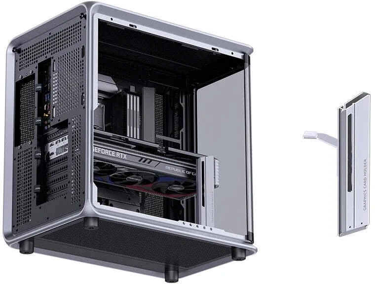 „Jonsplus BO400CG“ kompiuterio korpusas, vidutinio dydžio bokštas, ATX, grūdintas stiklas – „Gunmetal Pilkas“