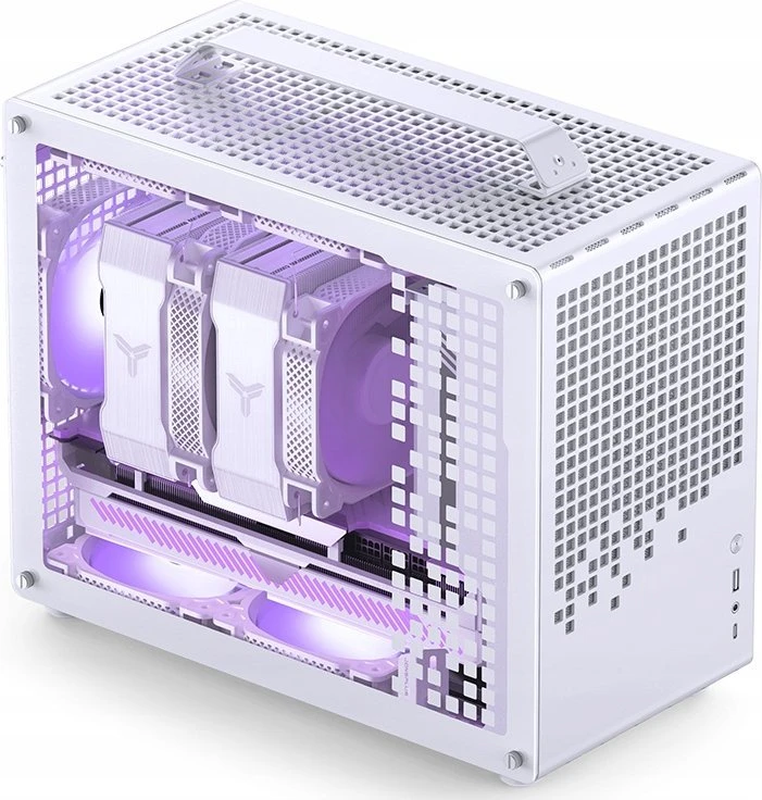 Jonsplus Z20 Micro-ATX kompiuterio korpusas, mit Tragegriff – baltos spalvos