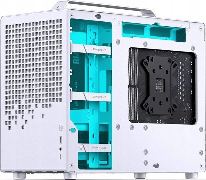 Jonsplus Z20 Micro-ATX kompiuterio korpusas, mit Tragegriff – baltos spalvos
