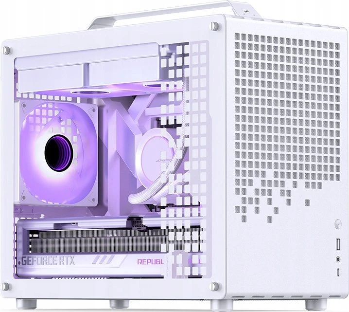 Jonsplus Z20 Micro-ATX kompiuterio korpusas, mit Tragegriff – baltos spalvos