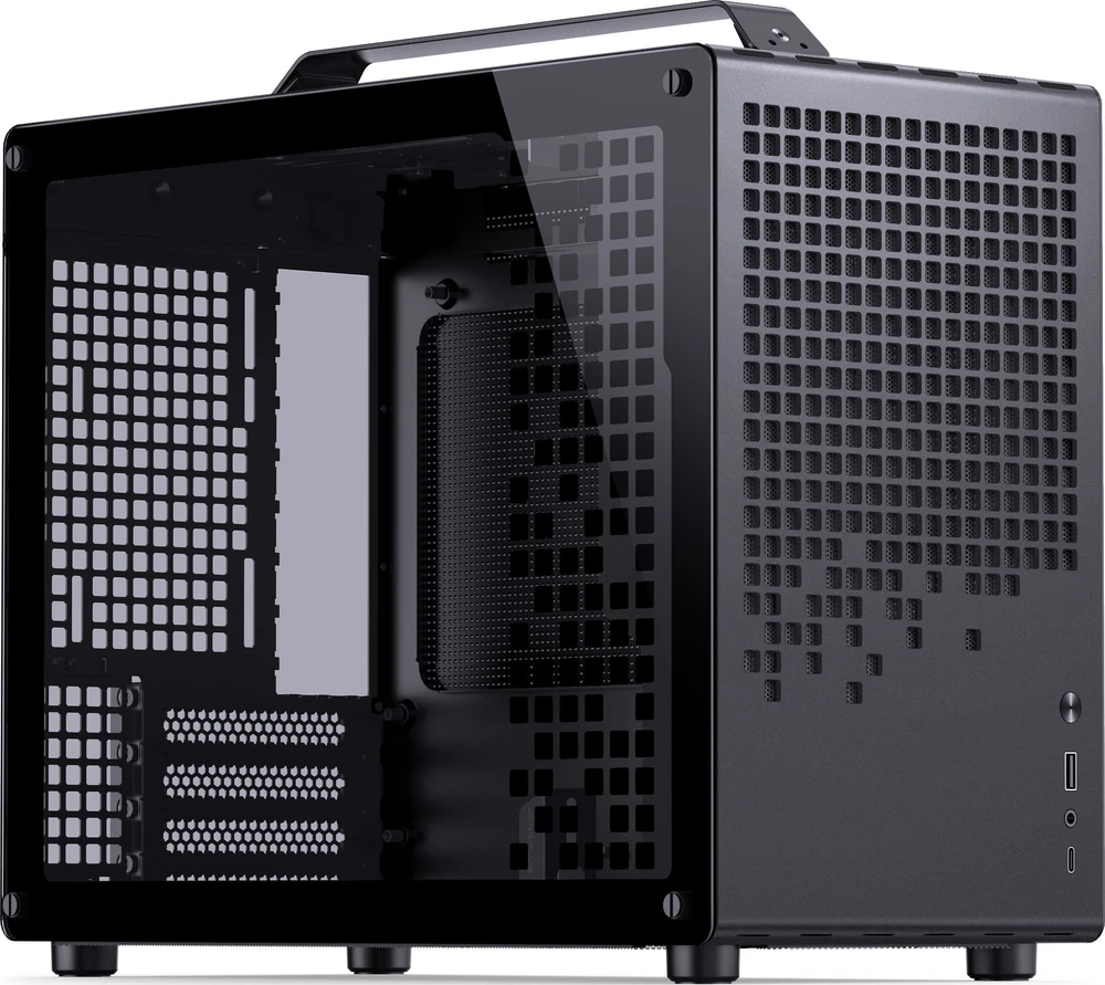 Jonsplus Z20 Micro-ATX kompiuterio korpusas, mit Tragegriff – juodos spalvos