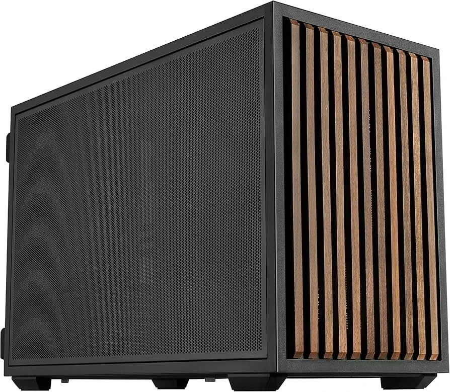 Lian Li DAN Cases B4 Wood Edition kompiuterio korpusas, Micro-ATX – riešuto spalvos, juodas