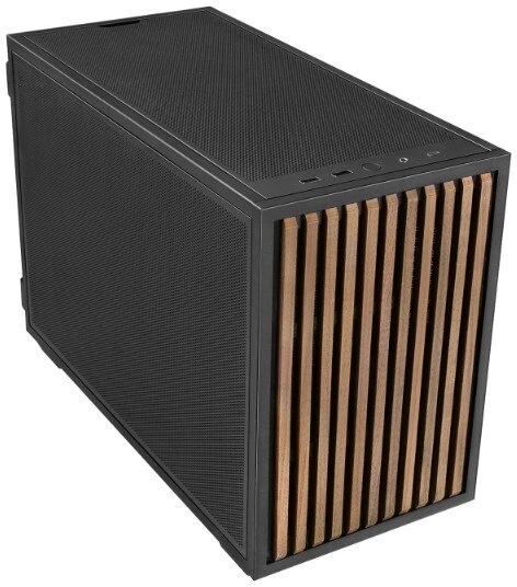 Lian Li DAN Cases B4 Wood Edition kompiuterio korpusas, Micro-ATX – riešuto spalvos, juodas