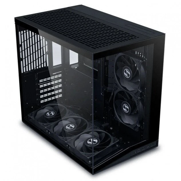 Lian Li O11 Dynamic Mini V2 Flow PC-kompiuterio korpusas, Mini-kompiuterio korpusas, ATX, Tempered Glass – inklusive 5x 120-mm-Lüfter, juodos spalvos