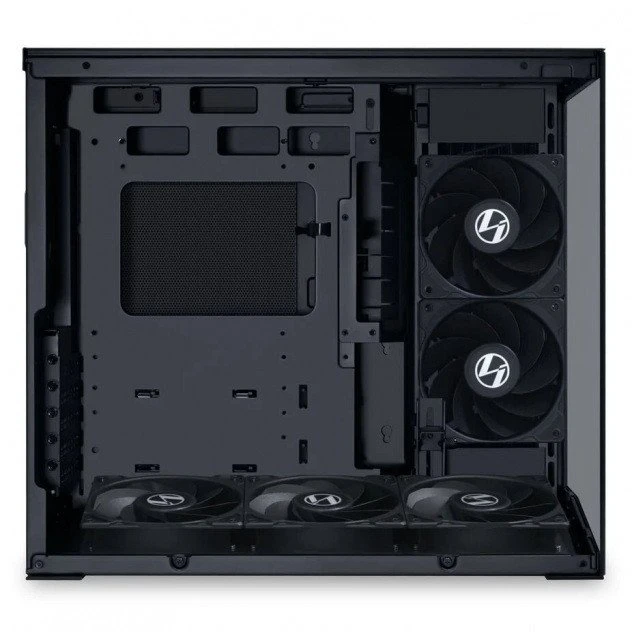 Lian Li O11 Dynamic Mini V2 Flow PC-kompiuterio korpusas, Mini-kompiuterio korpusas, ATX, Tempered Glass – inklusive 5x 120-mm-Lüfter, juodos spalvos