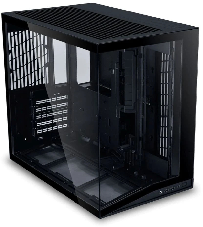 Lian Li O11 Dynamic Mini V2 Flow PC-kompiuterio korpusas, Mini-kompiuterio korpusas, ATX, Tempered Glass – inklusive 5x 120-mm-Lüfter, juodos spalvos
