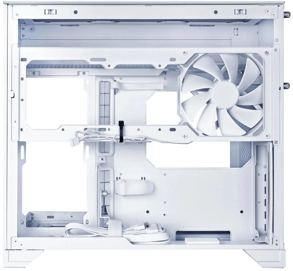 Lian Li O11 Vision-M kompiuterio korpusas, Micro-ATX, grūdintas stiklas – Baltas
