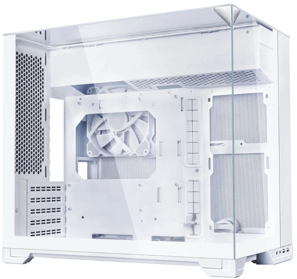 Lian Li O11 Vision-M kompiuterio korpusas, Micro-ATX, grūdintas stiklas – Baltas