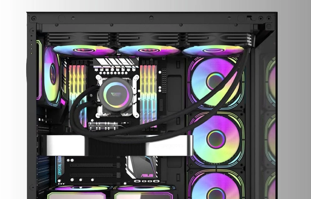 „Darkflash DS900W“ kompiuterio korpusas be ventiliatorių (baltas)