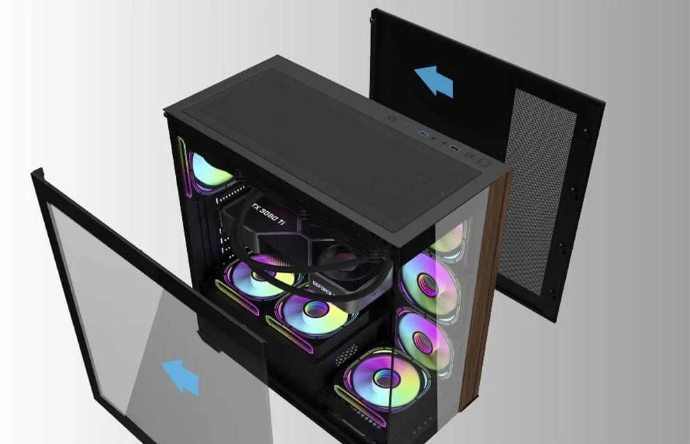 „Darkflash DS900W“ kompiuterio korpusas be ventiliatorių (baltas)