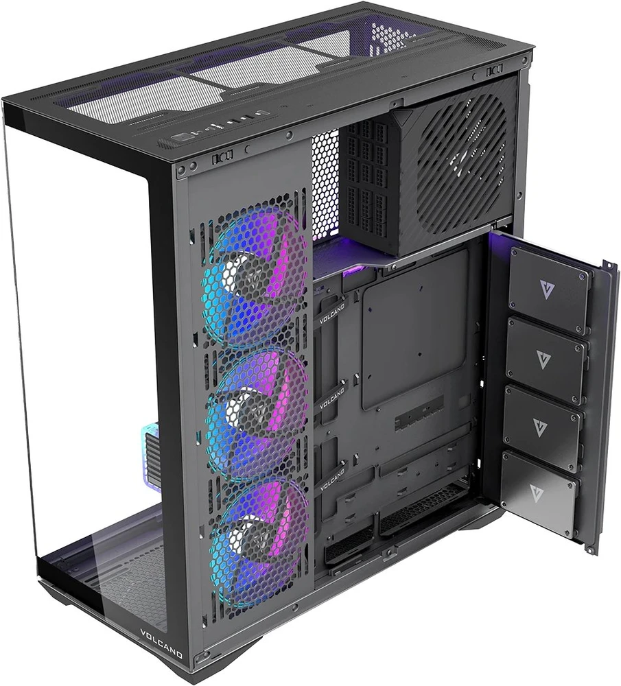 MODECOM Volcano SPACE XL ARGB FULL TOWER 5F Juodas