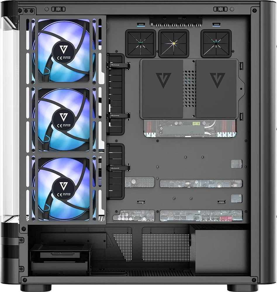 MODECOM Volcano Volcano AQ200 ARGB Midi Juodas