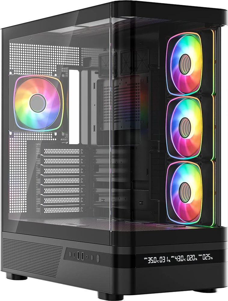 MODECOM Volcano Volcano AQ200 ARGB Midi Juodas