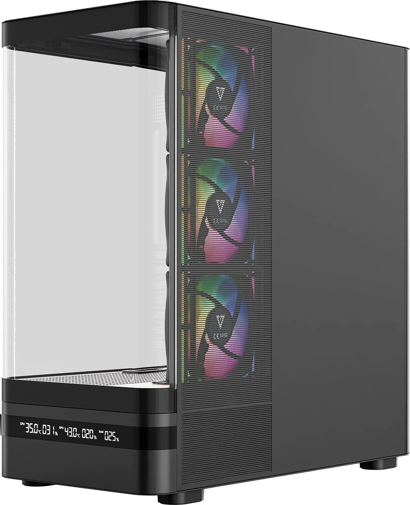 MODECOM Volcano Volcano AQ200 ARGB Midi Juodas