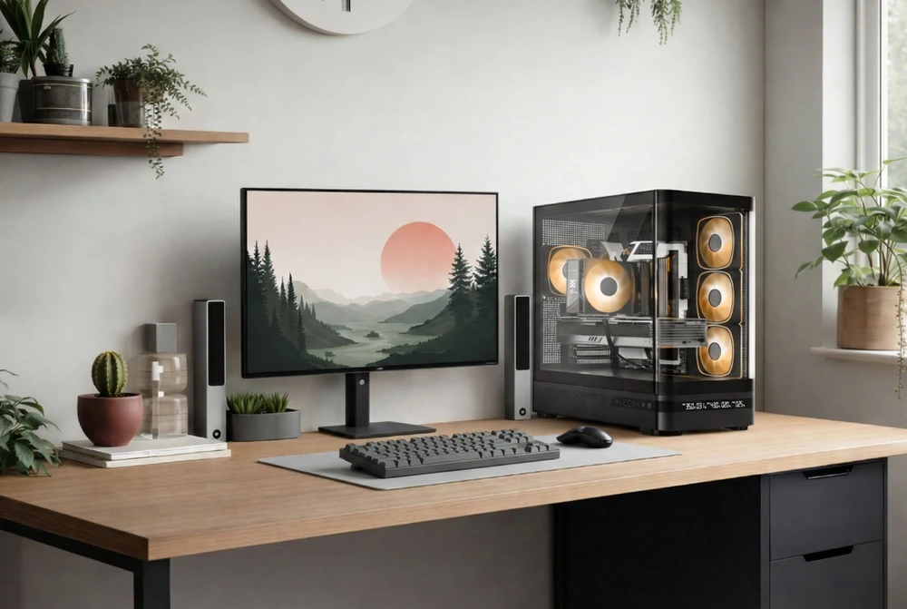 MODECOM Volcano Volcano AQ200 ARGB Midi Juodas